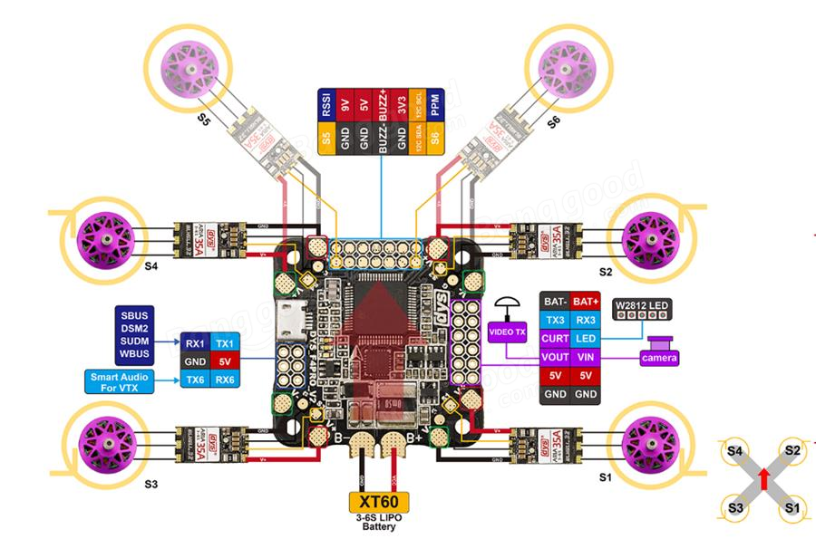 DYS F4 Pro v2 Flight Controller AIO FC