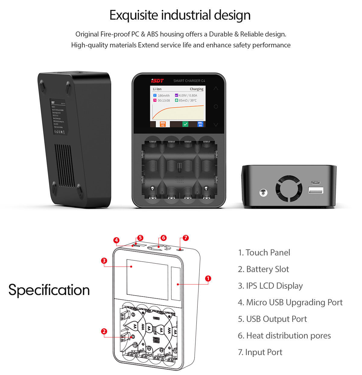 ISDT C4 Touch Screen Battery Charger