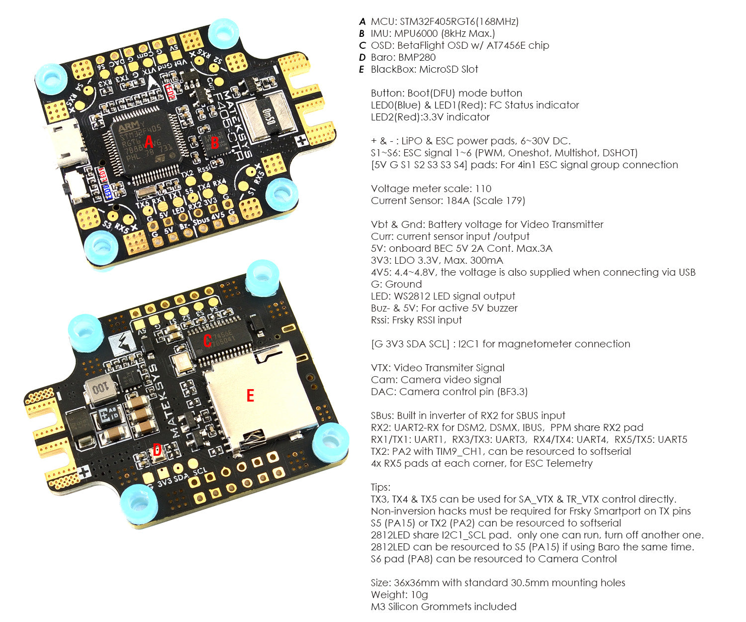 Matek Flight Controller FC F405-CTR