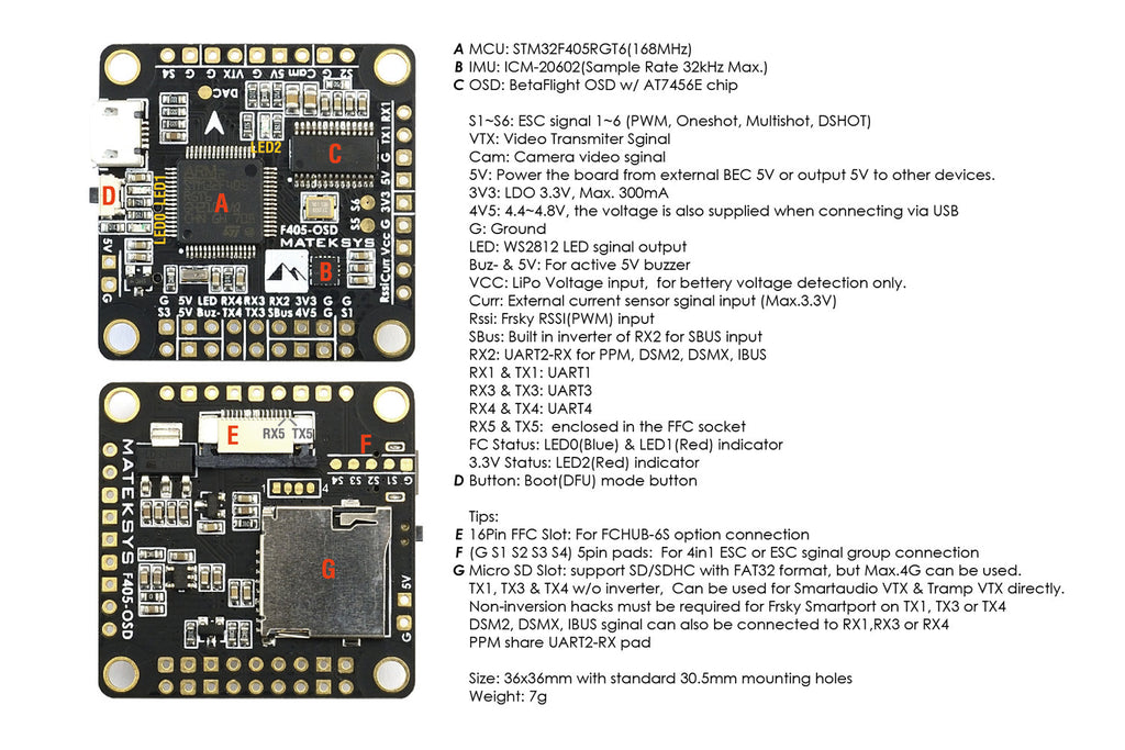 Matek BetaFlight FC F405-OSD