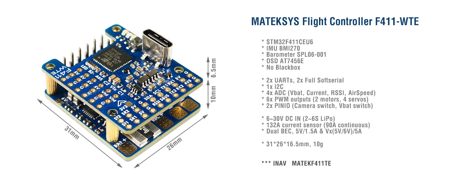 Matek Sys Flight Controller F411-WTE FC