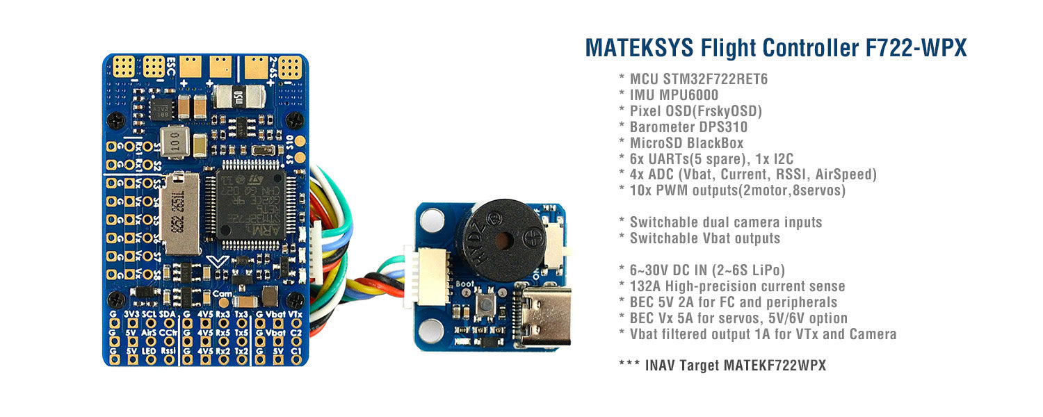 Matek Systems Flight Controller F722-WPX
