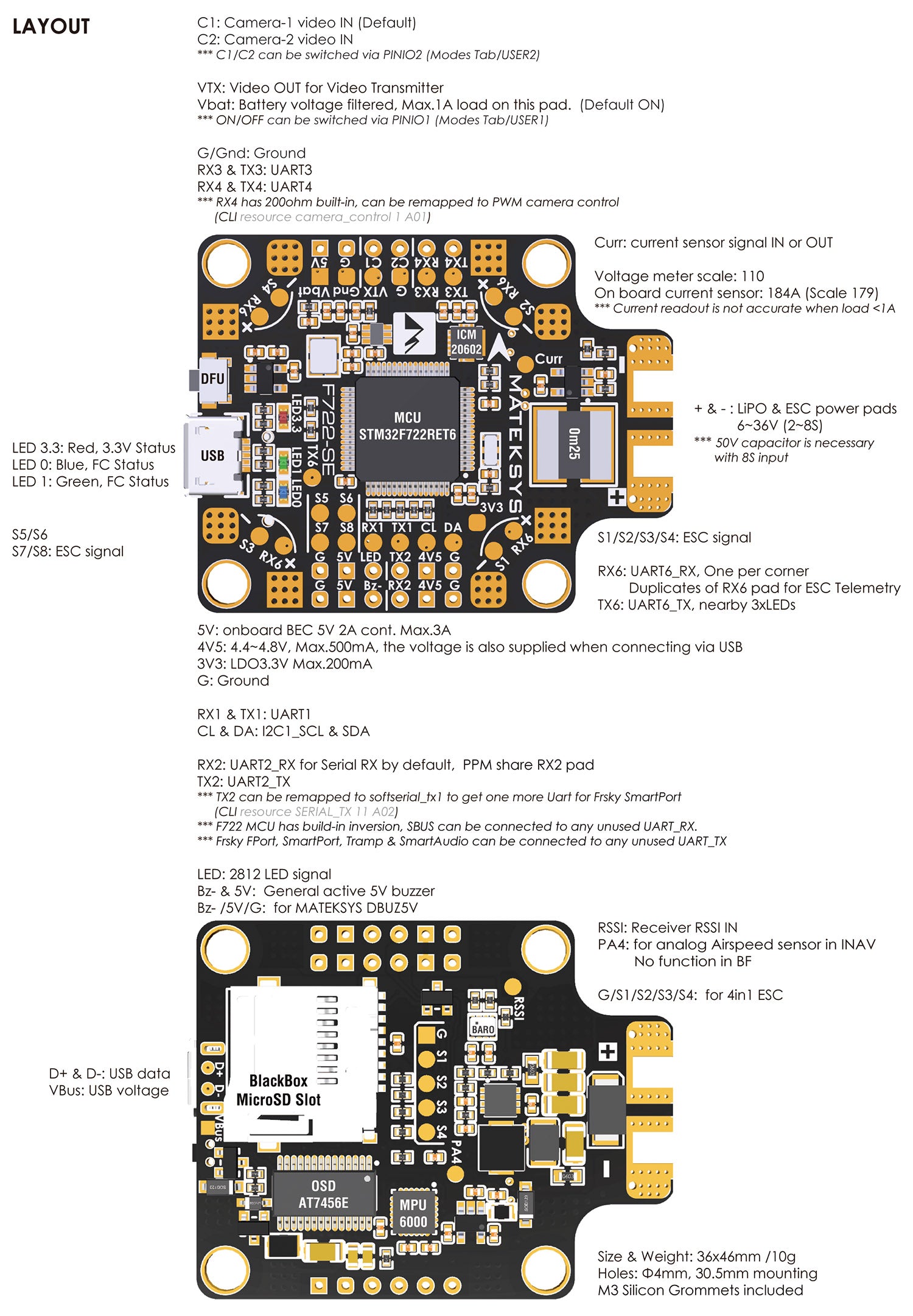 Matek Flight Controller F722-SE