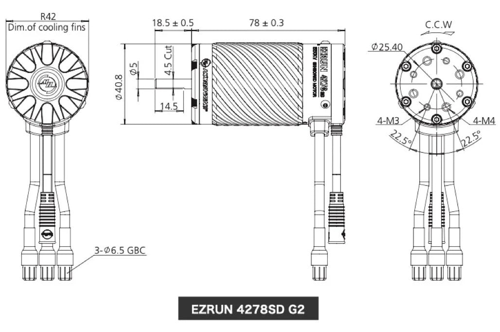 Hobbywing EZRUN MAX8 G2 Motor 4278 for 1/8 RC Truck Crawler