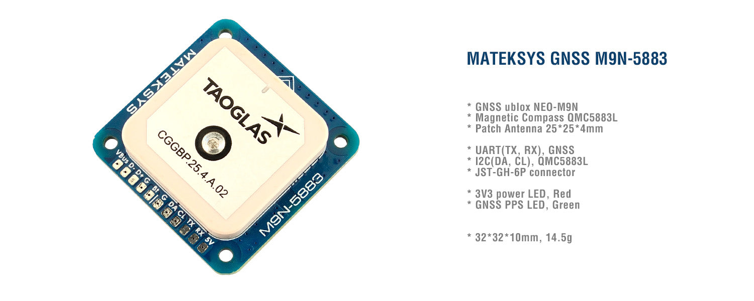 Matek System GNSS & Compass GPS M9N-5883