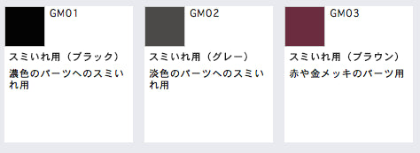 Mr. Hobby Gundam Marker Pen (Thin Liner Type) GM01～03