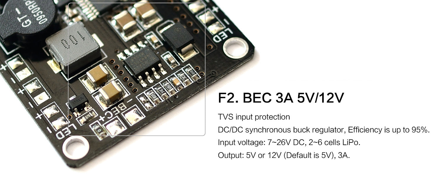Matek 5V/3A BEC Power Distribution Board PDB (LED Lighting Control / Tracker / Low Voltage Alarm / Power Hub)