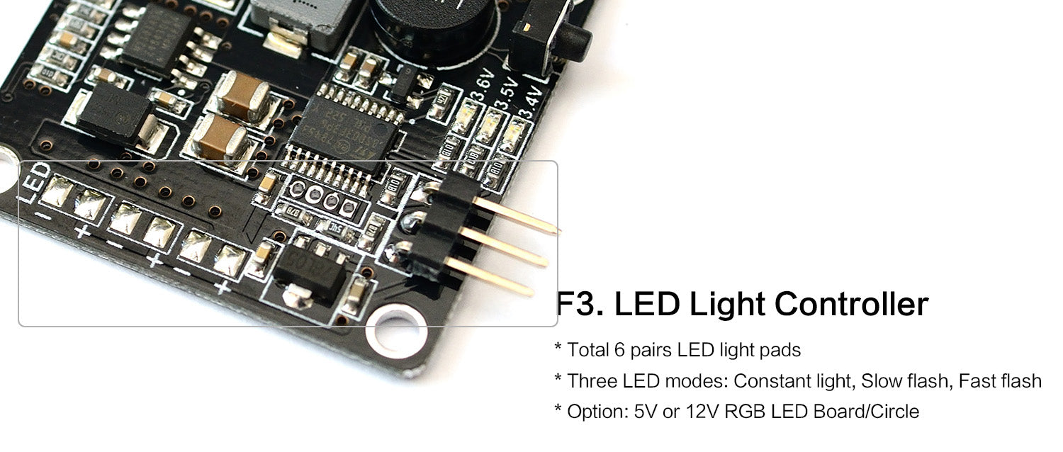 Matek 5V/3A BEC Power Distribution Board PDB (LED Lighting Control / Tracker / Low Voltage Alarm / Power Hub)