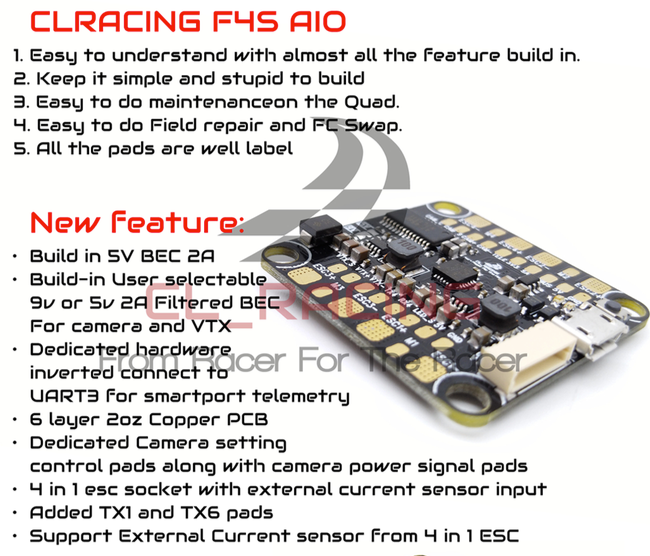 CL Racing F4S Flight Controller FC V1.5