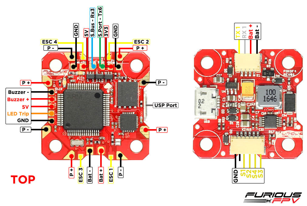 FuriousFPV PIKO F4 16MB Black Box Flight Controller