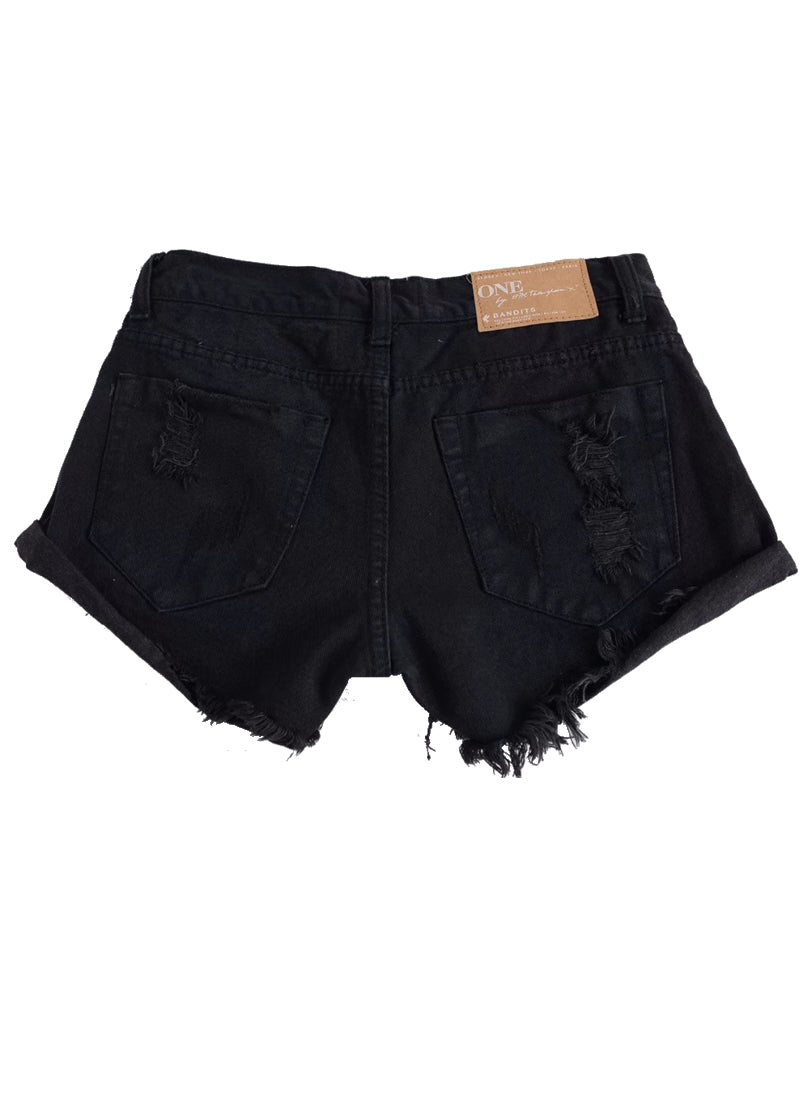 black ripped jeans short