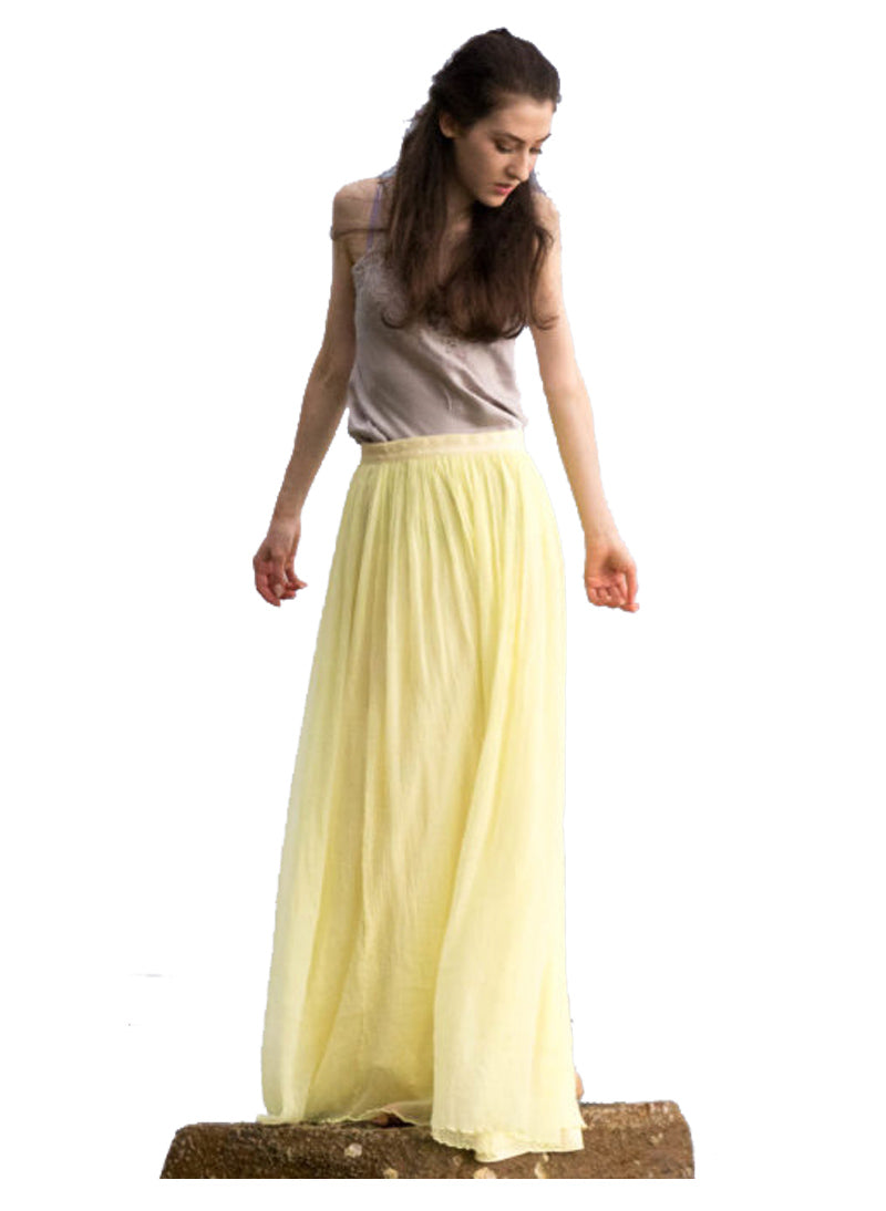 flowy chiffon maxi skirt