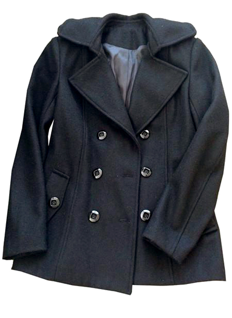 Jessica Military Wool Pea Coat in Black – Celebrity Designz