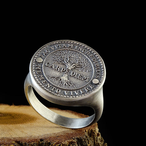 carpe diem quote ring