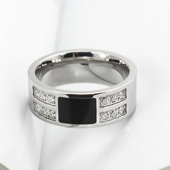 inlaid set gemstone ring