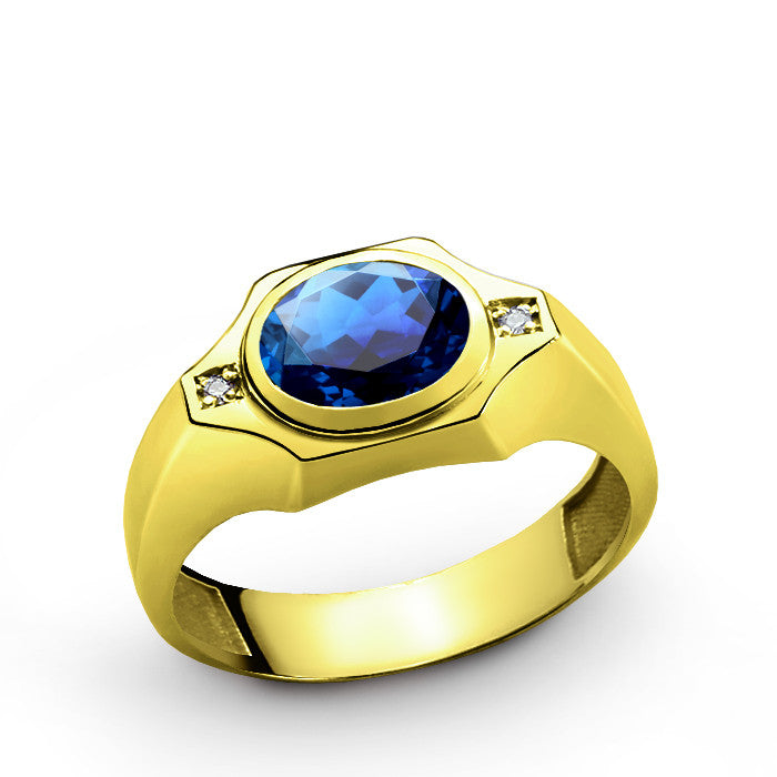 925 silver ring with blue sapphire