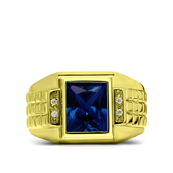 blue sapphire gold ring