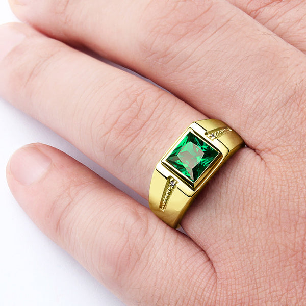 Buy Emerald Ring for Men, Handmade Ring, AAA Quality Ring, Engagement Ring,  AAA Quality Ring, Natural Emerald Ring, Personalised Men Ring Gift Online  in India - Etsy