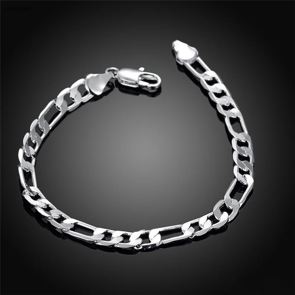 Men's FigaRope Chain Real Solid 925 Sterling Silver Necklace