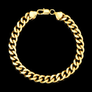 7mm Mens 18k Gold Plated Sterling 