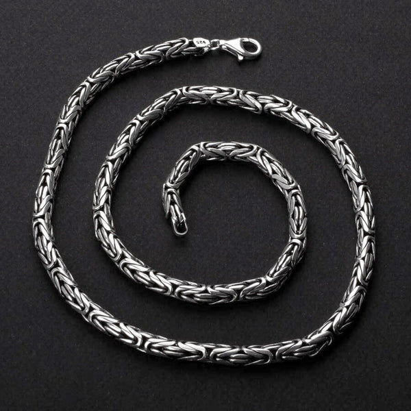 5mm Silver Viking King Chain Bracelet - Viking Jewelry