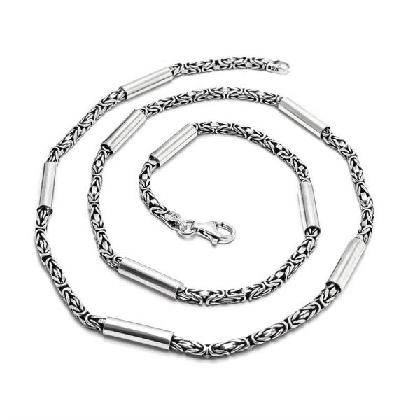 16.75-Inch Handcrafted 925 Sterling Silver 7mm Byzantine Necklace