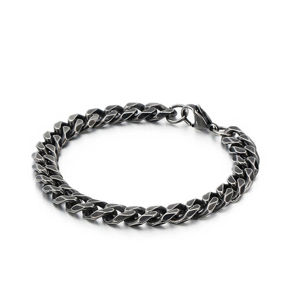 Classic Curb Chain Men Bracelet - Sterling Silver