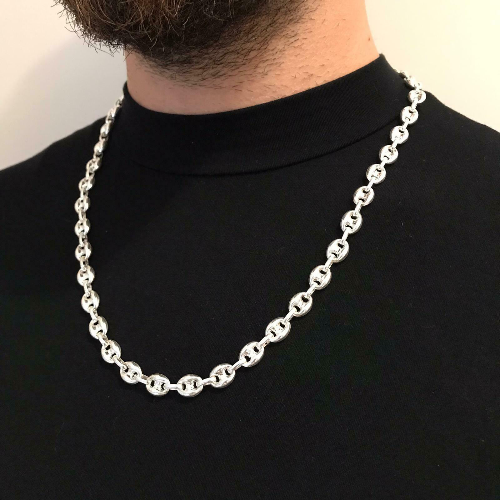 men's puffed mariner link chain