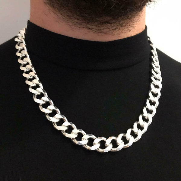 925 Sterling Silver Cuban Chain Necklace for Men