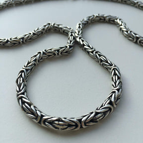 5mm Men's Round Byzantine Necklace Chain 925 Sterling Silver 22 Inch 6 ...