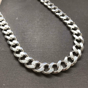 925 Sterling Silver Mens Cuban Tight Curb Link Chain Necklace 14mm 152 ...