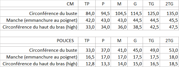 PATRON CARDIGAN DIMENSIONS