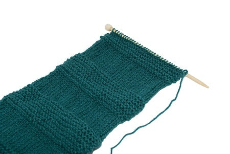 garter and stockinette stitch scarf