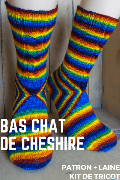 The Cheshire Cat Socks Knitting Kit Les Laines Biscotte Yarns