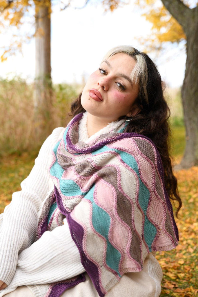 Biscotte's Shawl Knitting Game - A shawl that is played with dice!