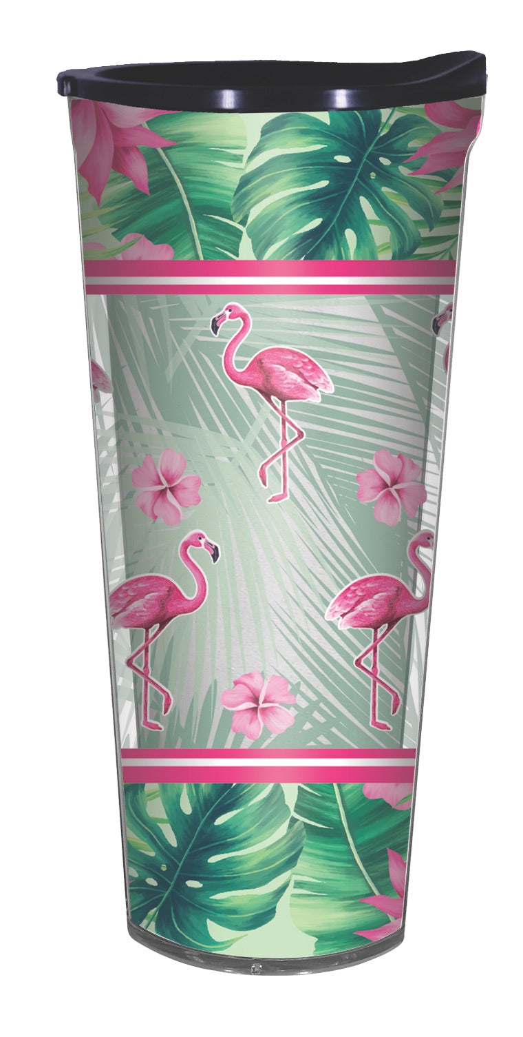 Flamingos, Palms and Flowers Tumbler