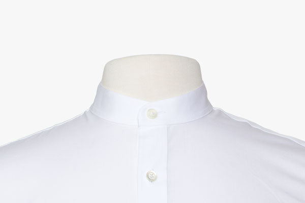 white no collar dress shirt