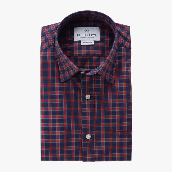 Red and Blue Plaid Washed Point Collar Shirt – Rushmore – Hugh & Crye