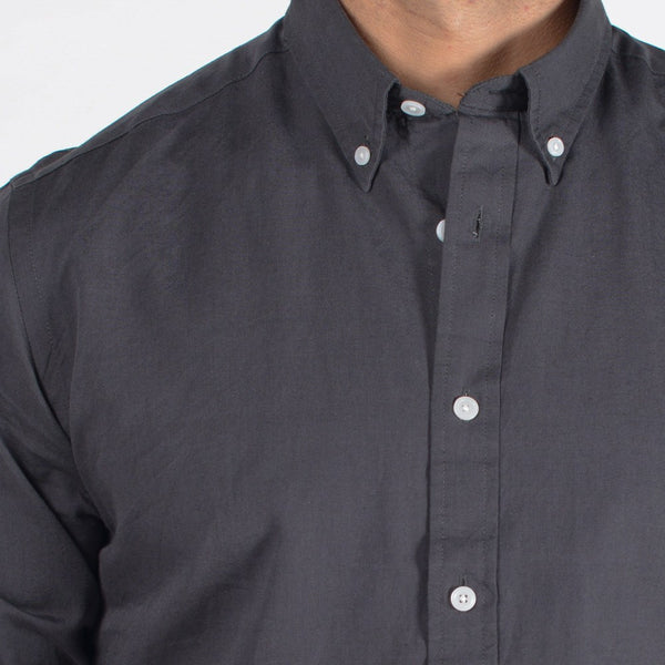 Charcoal Oxford Cloth Button-Down Shirt - Silo – Hugh & Crye