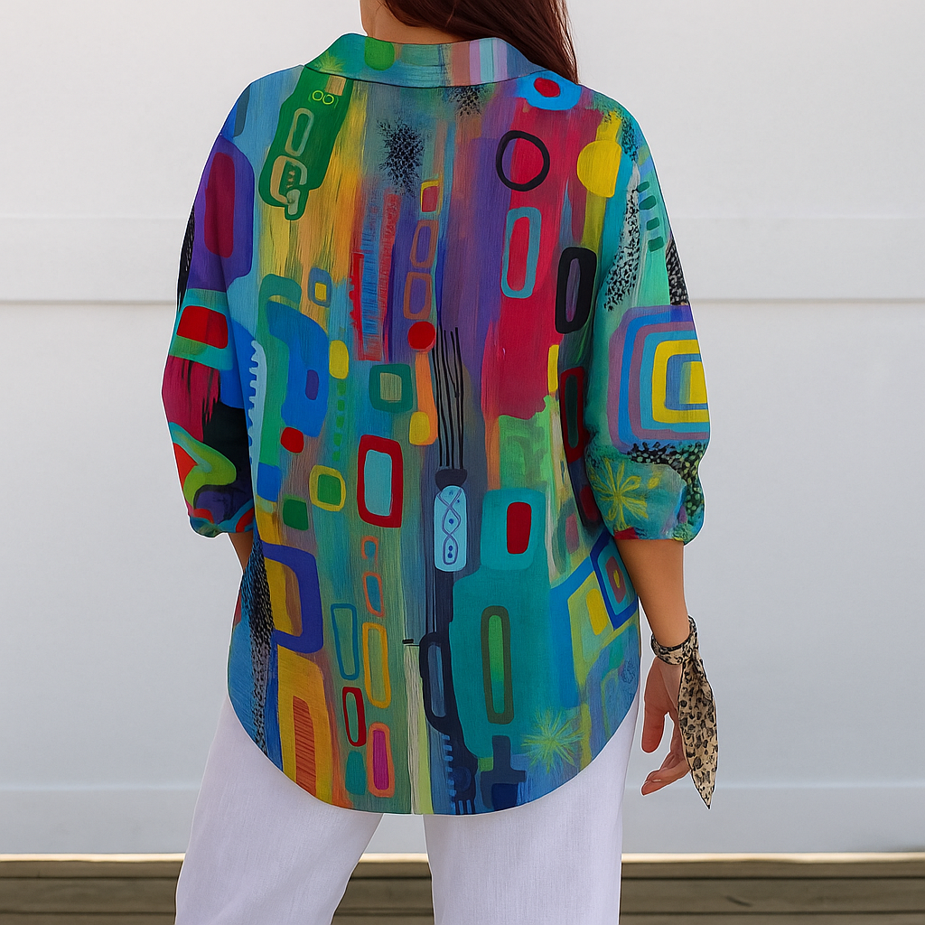 Back view of Maria™ - Vibrant Chic Blouse