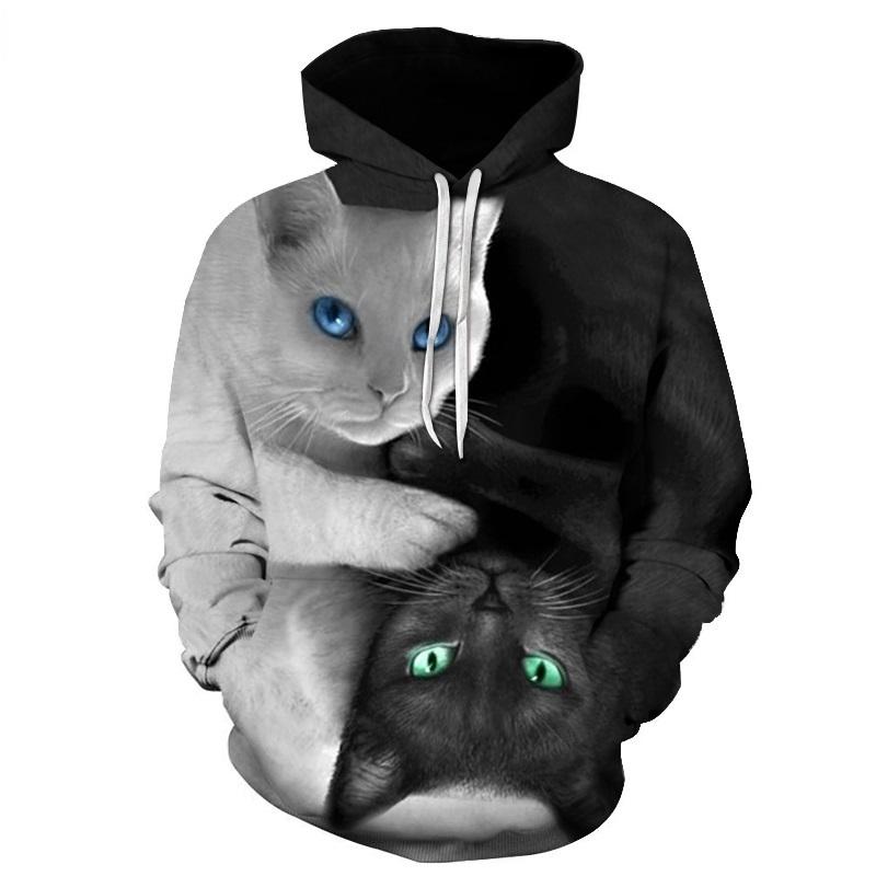 yin yang cat sweatshirt