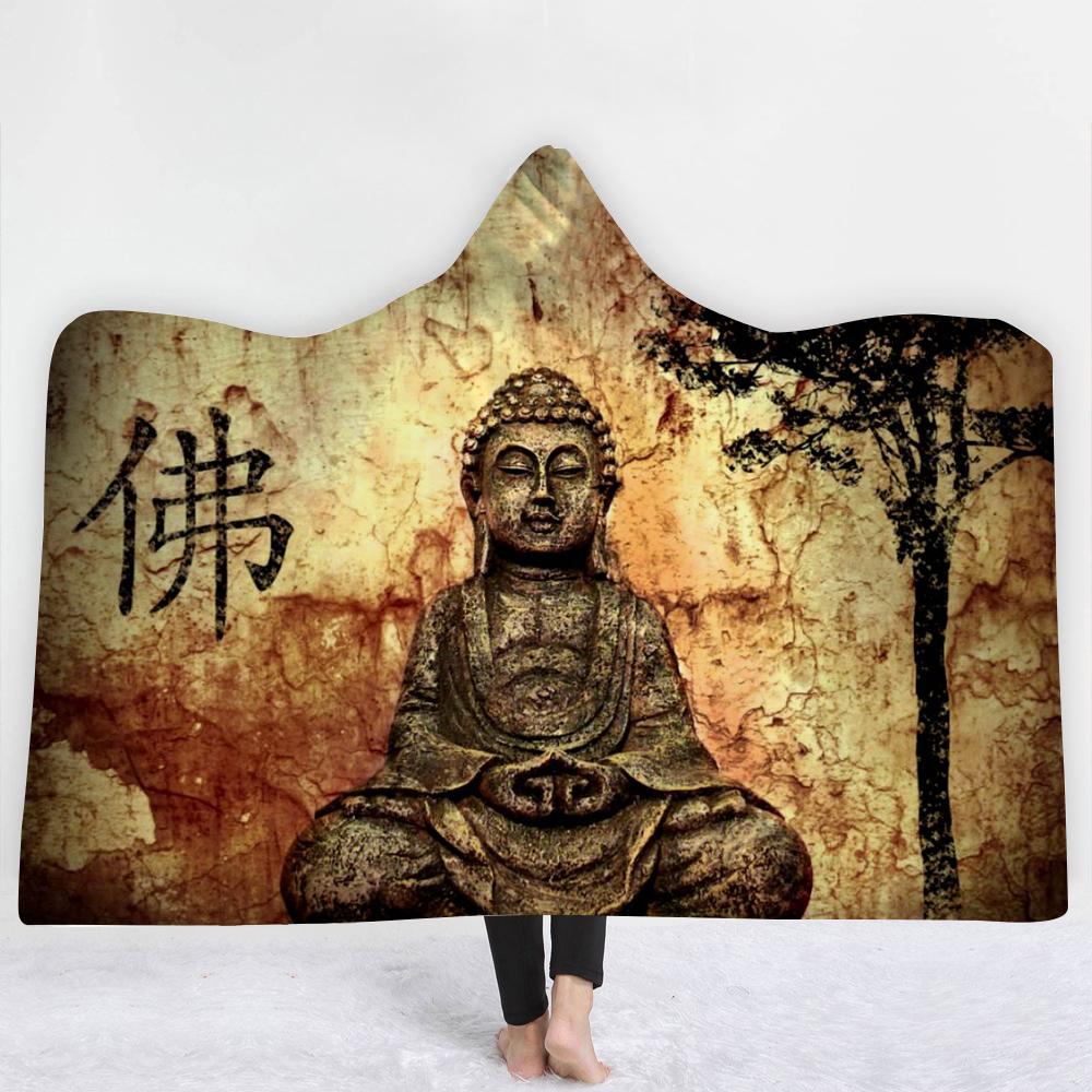 Buddha Zen Hooded Blanket Galaxy Teez Shirts