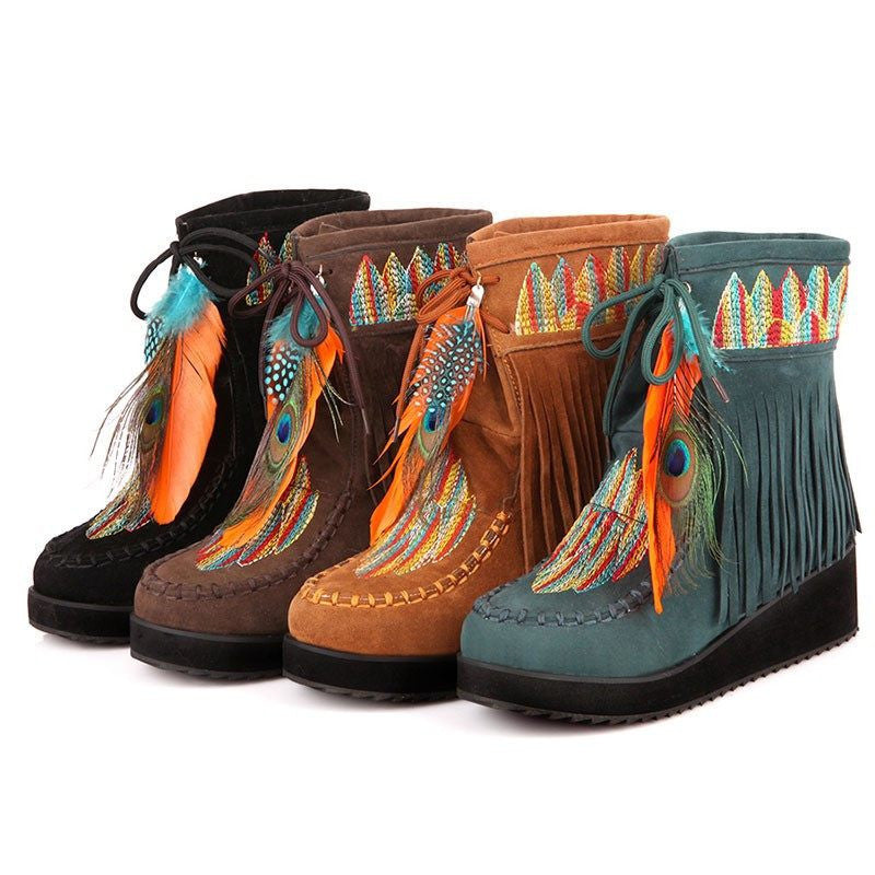 indian boots with fringe