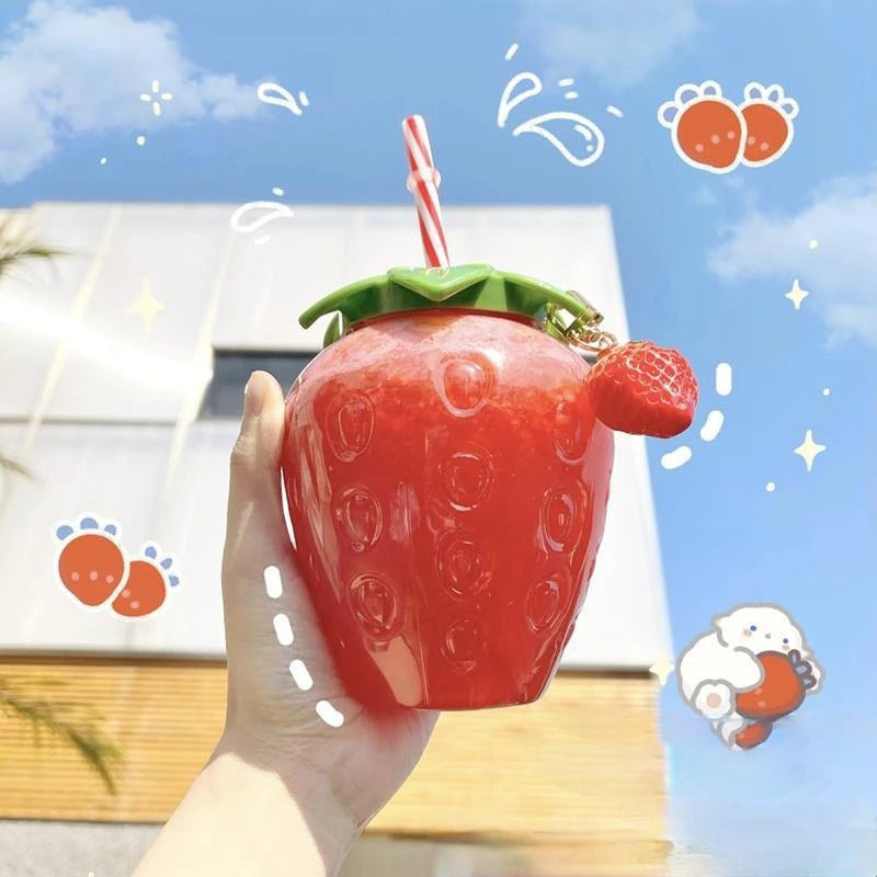 Download Adorable Plastic Strawberry Cup With Lids And Straw Galaxy Teez Shirts Jewelry And Other Awesome Stuff