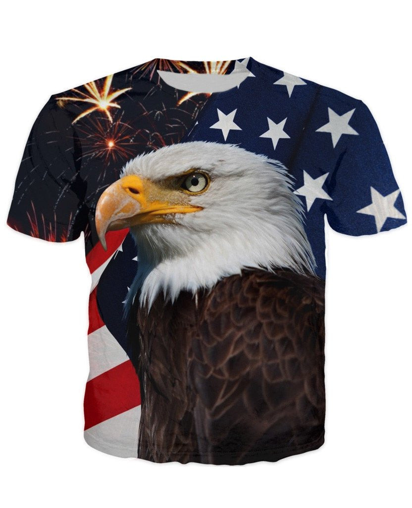 Fireworks Eagle Usa Flag T Shirt