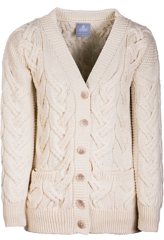 Super Soft Merino Wool Chunky Cable Knit Cardigan — The Scottish