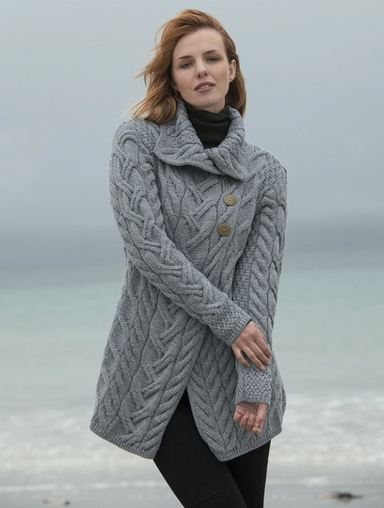 Super Soft Merino Wool Chunky Cable Knit Cardigan — The Scottish