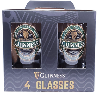 Guinness Green Ireland Set of 4 Pint Glasses 