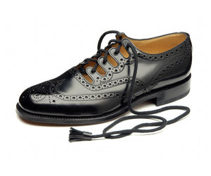 Black Leather Ghillie Brogues Endrick 