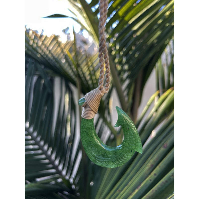 Jade Makau  Hawaiian Fish Hook Necklace